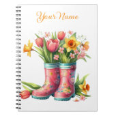 Personalized Spring Floral Spiral Notebook ノートブック (正面)