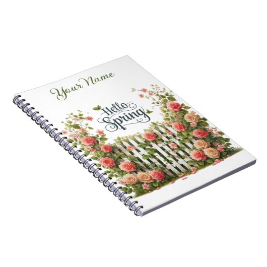Personalized Spring Floral Spiral Notebook ノートブック (右側)