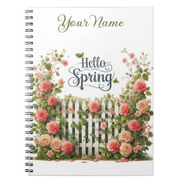 Personalized Spring Floral Spiral Notebook ノートブック