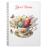 Personalized Spring Floral Spiral Notebook – ノートブック (正面)