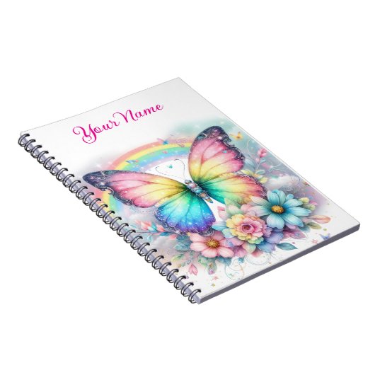 Personalized Spring Floral Spiral Notebook ノートブック (右側)