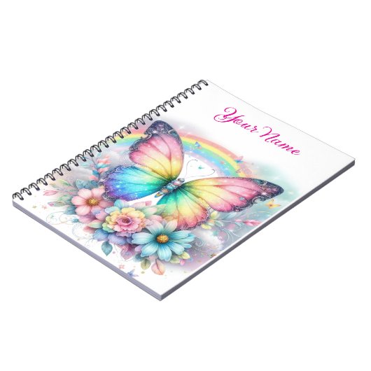 Personalized Spring Floral Spiral Notebook ノートブック (左側)