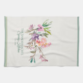 Personalized Spring Floral Watercolor Botanical  キッチンタオル (横)