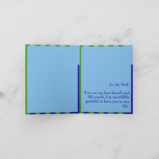 Personalized Spring Green and Blue Father's Day カード (内部)