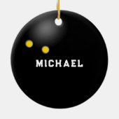 personalized squash player collectible セラミックオーナメント (裏面)