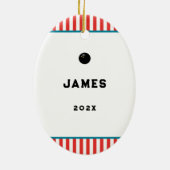 Personalized squash sports ceramic ornament セラミックオーナメント (裏面)