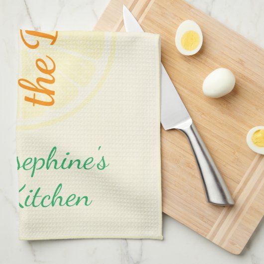 Personalized Squeeze the Day Lemon Kitchen Towel キッチンタオル (四つ折り)