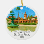 Personalized St Augustine Ornament, Florida セラミックオーナメント (正面)