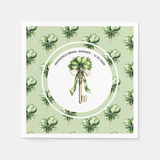 Personalized St. Patrick’s Day Bridal Shower スタンダードカクテルナプキン (正面)