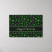 Personalized St. Patrick’s Day Shamrock on Black キャンバスプリント (正面)