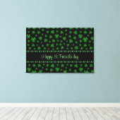 Personalized St. Patrick’s Day Shamrock on Black キャンバスプリント (インサイチュ (ウッドフロア))