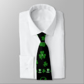 Personalized St. Patrick’s Day Shamrock on Black ネクタイ (タイ)