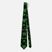 Personalized St. Patrick’s Day Shamrock on Black ネクタイ (正面)
