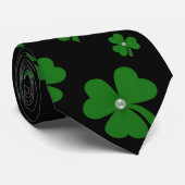Personalized St. Patrick’s Day Shamrock on Black ネクタイ (ロール)