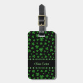 Personalized St. Patrick’s Day Shamrock on Black ラゲッジタグ (正面縦)