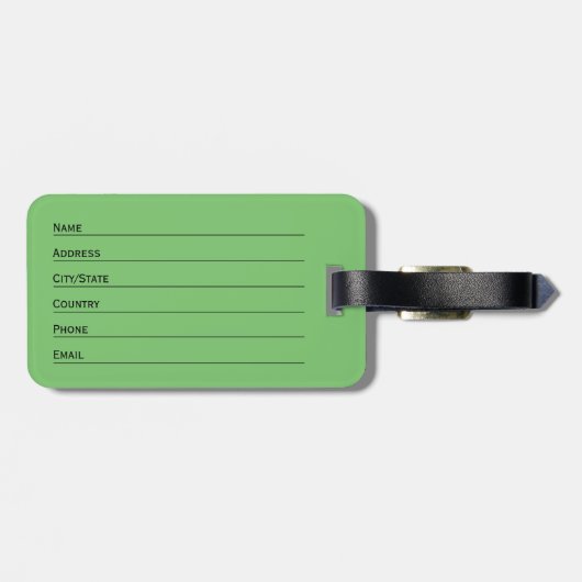 Personalized St. Patrick’s Day Shamrock on Black ラゲッジタグ (裏面横)