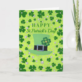 Personalized St. Patrick’s Day Shamrock with Pearl カード