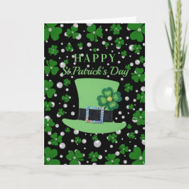 Personalized St. Patrick’s Day Shamrock with Pearl カード