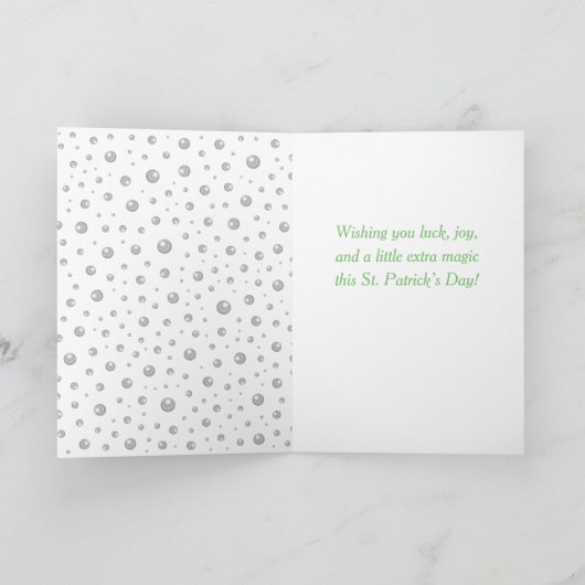 Personalized St. Patrick’s Day Shamrock with Pearl カード (内部)