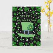Personalized St. Patrick’s Day Shamrock with Pearl カード (黄色い花)