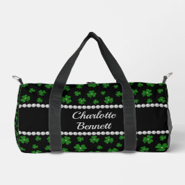 Personalized St. Patrick’s Day Shamrock with Pearl ダッフルバッグ