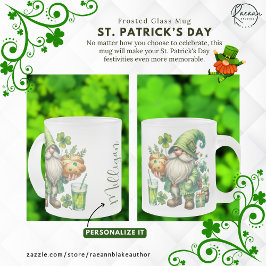 Personalized St. Patrick's Day Frosted Glass Mug フロストグラスマグカップ