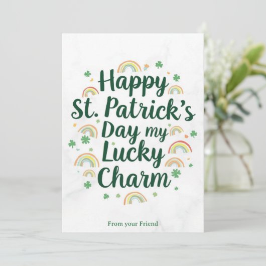 Personalized St Patrick's Day Holiday Card シーズンカード (スタンド正面)