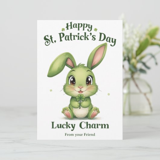 Personalized St Patrick's Day Holiday Card シーズンカード (スタンド正面)