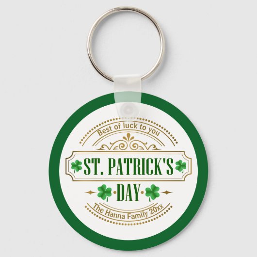 Personalized St. Patrick's Day I Luck of the Irish キーホルダー (正面)