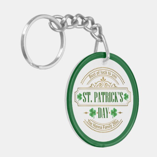Personalized St. Patrick's Day I Luck of the Irish キーホルダー (正面左)