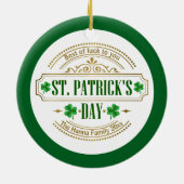Personalized St. Patrick's Day I Luck of the Irish セラミックオーナメント (裏面)
