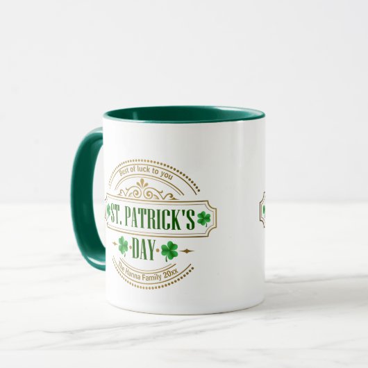 Personalized St. Patrick's Day I Luck of the Irish マグカップ (正面左)