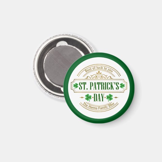 Personalized St. Patrick's Day I Luck of the Irish マグネット (正面/裏面)