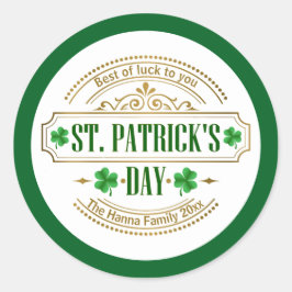 Personalized St. Patrick's Day I Luck of the Irish ラウンドシール