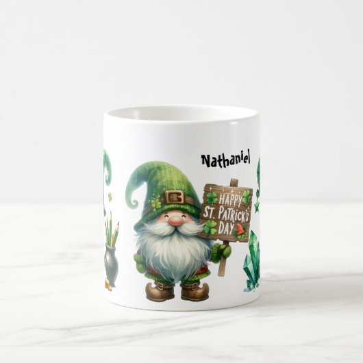 Personalized St. Patrick's Day Leprechauns Ceramic コーヒーマグカップ (中央)