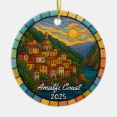Personalized Stained Glass Amalfi Coast Ornament セラミックオーナメント (正面)