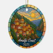 Personalized Stained Glass Amalfi Coast Ornament セラミックオーナメント (左)