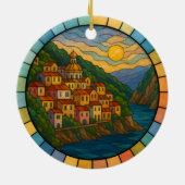 Personalized Stained Glass Amalfi Coast Ornament セラミックオーナメント (裏面)