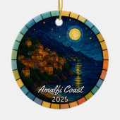 Personalized Stained Glass Amalfi Coast Ornament セラミックオーナメント (正面)