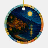 Personalized Stained Glass Amalfi Coast Ornament セラミックオーナメント (裏面)