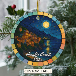 Personalized Stained Glass Amalfi Coast Ornament セラミックオーナメント