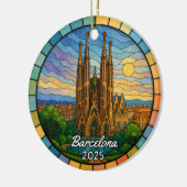 Personalized Stained Glass Barcelona Ornament セラミックオーナメント (左)