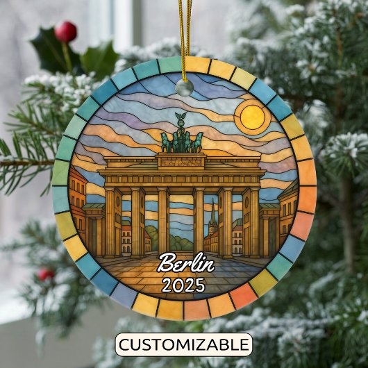 Personalized Stained Glass Berlin Ornament, German セラミックオーナメント