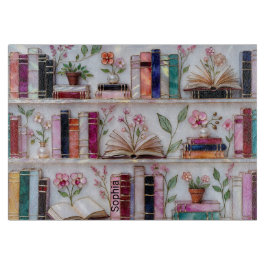 Personalized Stained Glass Bookshelf Cutting Board カッティングボード
