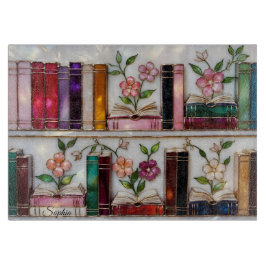 Personalized Stained Glass Bookshelf Cutting Board カッティングボード