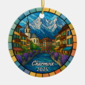 Personalized Stained Glass Charmoix Ornament セラミックオーナメント (正面)