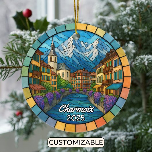 Personalized Stained Glass Charmoix Ornament セラミックオーナメント