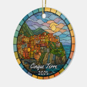 Personalized Stained Glass Cinque Terre Ornament セラミックオーナメント (左)