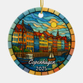Personalized Stained Glass Copenhagen Ornament セラミックオーナメント (正面)