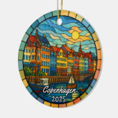 Personalized Stained Glass Copenhagen Ornament セラミックオーナメント (左)